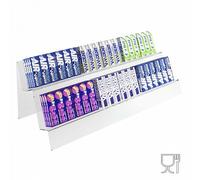 E-030 SP Espositore in plexiglass trasparente a 2 ripiani - Misure: 42.5x17x H15