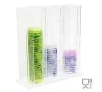 E-068 PCO-C Porta coppette in plexiglass trasparente - H45 cm DA BANCO 3 Colonne