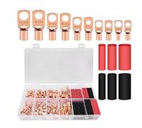 e - 150 terminali di della batteria AWG 2 4 6 8 10 connettori di calibro, 74 terminali della batteria + 76 pezzi di kit di tubi