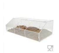 E-240 PLE Porta legumi in plexiglass trasparente a 3 scomparti con sportello