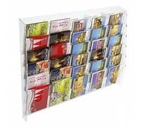 E-399 EPC-E Espositore porta cartoline da parete in plexiglass trasparente a 30