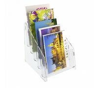 E-400 EPC-A Espositore porta cartoline da banco in plexiglass trasparente a 5 ta
