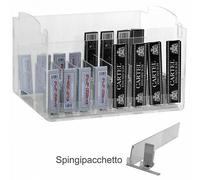 E-433 PBC-A Espositore in plexiglass trasparente da banco porta cartine - L 25 x