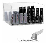 E-433 PBC-B Espositore in plexiglass trasparente da banco porta cartine - L 25 x