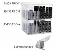 E-433 PBC Espositore in plexiglass trasparente da banco porta cartine - L 25 x P