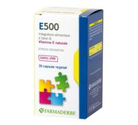 Farmaderbe E500 Integratore Alimentare con Vitamina E, 30 Capsule