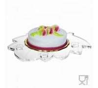 E-513 AL-B Porta torta a forma di foglia - CM(LxPxH): 25x25x2