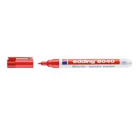 edding 8040 - Pennarello per tessuti, rosso, 1 pezzo, punta rotonda da 1 mm, pennarello per tessuti con inchiostro lavabile in lavatrice (95° C), per contrassegnare indumenti