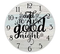 E A Tutti Buonanotte - Buon Natale Rotondo Orologio Muro Senza Ticchettio Quarzo Orologi Da Appendere Silenzioso Orologio Da Parete Per Soggiorno Scuola Ufficio 25Cm
