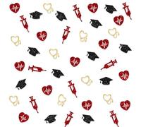 E-ASUM 100 coriandoli di carta glitterati per infermieri, dottori, infermiere, lauree, coriandoli da spargere sul tavolo per la scuola di infermieristica, decorazioni da tavolo per feste di laurea