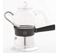 E&B Lab Moka Globe Induction Moka 3 Tazze con Server in Vetro per Piani a Induzione