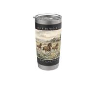 È Bene Con Il Mio Anima Cavallo Acquerello Christian Bicchiere termico in acciaio inox doppia parete
