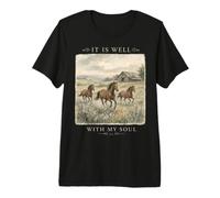 È Bene con Il Mio Anima Cavallo Acquerello Christian Maglietta Premium