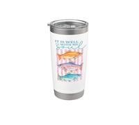 E 'bene con la mia anima Christian Coastal Fish Beach Vibes Bicchiere termico in acciaio inox doppia parete