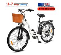 E Bike DYU C6 350W Motore 36V12.5AH Batteria rimovibile Dual Disc Drakes Bici elettrica Pneumatico da 26 pollici Comuting Bicicletta elettrica White