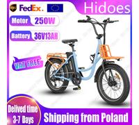 E-bike HD-C6 250W Motore Brushless 36V13AH Batteria Al Litio Bicicletta Elettrica Donna Adulta Viaggio in Città 20*3 pollici Pneumatico Bici Elettrica Blue Delived 3-7 Days