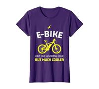 E-Bike Proprio Come Una Bici Normale ma Molto più Fresca e Maglietta, Donna, Viola, M