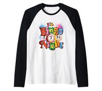 È Bingo Night Fun Gioco d'azzardo Bingo Player Grafico Colorato Maglia con Maniche Raglan