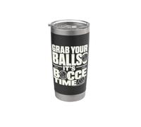 È Bocce Time Bocce Player Lawn Game Backyard Humor Bicchiere termico in acciaio inox doppia parete