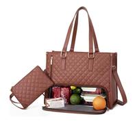 E,Borsa tote da donna 2 in 1 - Borsa da lavoro grande ed elegante con scomparto più fresco, borsa da viaggio o da viaggio - Combinazione definitiva per pranzo e lavoro