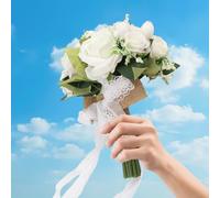 e bouquet da sposa leggero con pizzo una splendida composizione floreale