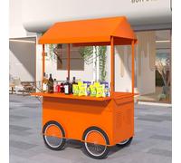 E Carretti Mercato Con Ruote, Stand Vendita Al Dettaglio, Chioschi Mobili, Ideali For Mercati Strada, Degli Agricoltori Fiere Dell'artigianato(Orange,135x85cm/53.2x33.5in)