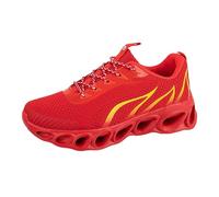 E Casual Uomini Piatto Leggero Mesh Traspirante Tinta unita Uomo Scarpe Invernali 45, Colore: rosso, 46 EU