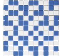 e-ceramica 8436028840403 Mosaico in vetro, blu, bianco