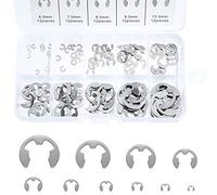 E-clip Esterna Anello Sicurezza In Acciaio Inox, 120 pezzi 10 Dimensioni Snap Anello di Sicurezza Interno Snap Anello Assortimento Kit 1,5 mm - 10 mm per Officina Tuttofare