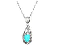 E Collana Glow In The Dark Egg Tear Glowing Collana Glow In The Dark Tear Drop Delicata Personalizzata per le Donne, Misura unica, Metallo