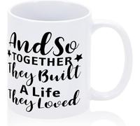 e così insieme hanno costruito una vita che amavano Tazza da caffè per le feste Tazza da caffè in ceramica ispiratrice Tazze da tè in ceramica stampata per mamma Papà Amico Moglie Marito 11 oz