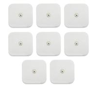 E-Cron 8 pz Compatibili Elettrodi di Ricambio per Elettrostimolatori TENS, EMS, Beurer, Sanitas etc. 5x5cm Cuscinetti, Connessione a Scatto, Duraturi, Autoadesivi e Riutilizzabili.