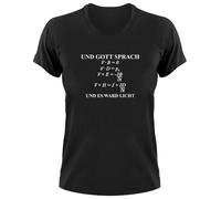 E Dio Disse Fun T-Shirt Da Donna Geek Science Esserà Luce Fiat Lux Matematica