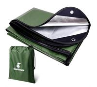 E EASTSTORM Robusta Coperta Termica Emergenza Riutilizzabile con Poncho, 150 * 210 cm Termico Telo Impermeabile, Telone di Tessuto Campeggio per Coprire, Salvataggio Protegge da Freddo, Pioggia