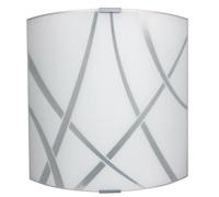 e-energy Applique 1xE27 Montatura Argento Vetro Lastra Bianco Clio