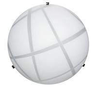 E-ENERGY Dario Lampda Plafoniera da Soffitto in Vetro Moderna Rotonda Attacco E27 2 Luci 40cm Bianca Made in Italy