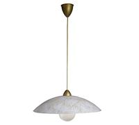 e-energy Sospensione D50 1xE27 Montatura Oro Vetro Lastra Bianco Decorato Rose Caterina