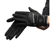 e EQUITYUM, Guanti da Equitazione Softie Tuch, Stile, Comfort e Innovazione, Design Italiano, Materiali d’Alta qualità, Grip Perfetto e Dettagli Eleganti (XS, Nero)