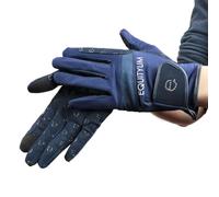 e EQUITYUM, Guanti da Equitazione Softie Tuch, Stile, Comfort e Innovazione, Design Italiano, Materiali d’Alta qualità, Grip Perfetto e Dettagli Eleganti (M, Blu)
