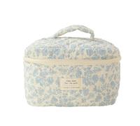 E facile da pulire, astuccio per trucco con stampa di piccoli fiori, astuccio per il trucco multiuso, perfetto per l'ufficio a casa e i viaggi, pratico e organizzato, F