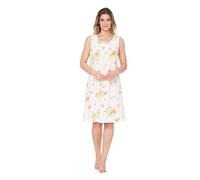 e.Femme® Camicia da Notte da Donna Jana 504 in 100% Cotone, Ecru/Arancione., 46