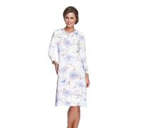 e.Femme® Camicia da Notte da Donna Kate 1029, a Maniche Lunghe, in 100% Cotone, Ortensie Blu, 56
