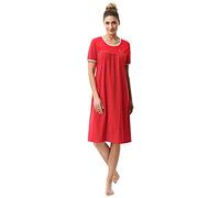e.Femme Camicia da Notte Donna Dolly 1658 in Cotone, Rosso Corallo, 46