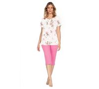 e.Femme® Jana 1168 - Pigiama da Donna a Maniche Corte, 100% Cotone, Colore: Rosa., 56