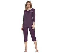 e.Femme® Pigiama da Donna Dolly 2306 in 100% Cotone, Melanzana, 46
