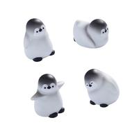 E figurine di uccelli grigi per espositori da tavolo | Set di 4 personaggi, quattro diverse pose ed espressioni, disposizione flessibile per scrivanie e progetti in miniatura