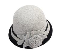 - e fiori invernali da donna, parte superiore rotonda, casual, berretto basino, cappello da pescatore melone rana, GY2, M