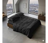 E. Galizzi Lenzuola-copriletto 2 piazze in raso Mikado melange fumo