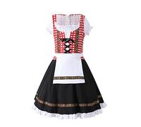 E Girl Catene Baby Girl Primavera Estate Stampa Cosplay Oktoberfest Volant Manica Corta Vestito Principessa Set Top Set per Bambini, Nero , 7-9 anni