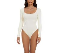 E-girl Shapewear da Donna a Forma di Pancia a Maniche Lunghe, Body Shaper Tanga Modellante Scultoreo, Bodyformer, Girocollo, Bodysuit a Forma di Pancia, Miederbody Fortemente Modellante Elegante